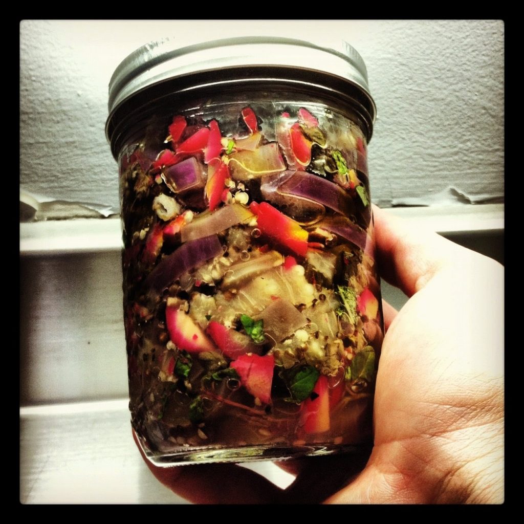 Italian Pickled Eggplant Calabrian Style