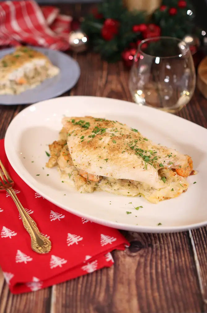 Stuffed Flounder with Scallops and Shrimp Recipe